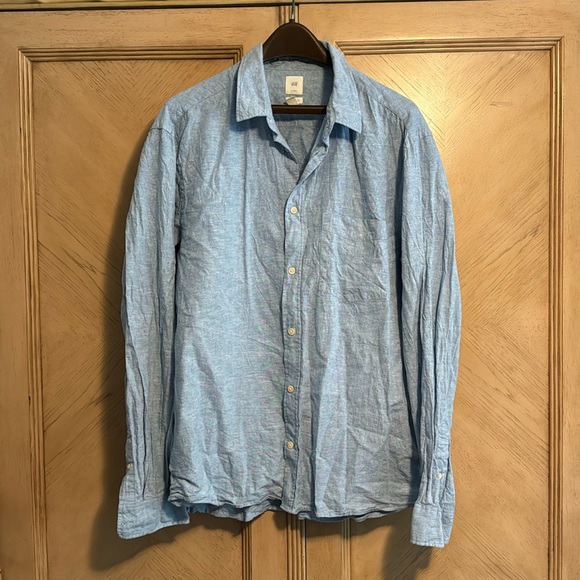 H&M Mens Mix Linen Shirt - XL - Picture 1 of 4